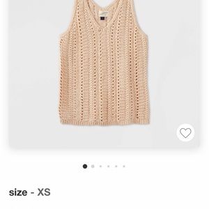 Women’s V Neck Sweater Tank Top Beige XS